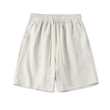 Pantalones cortos de verano para hombre, talla grande, color blanco liso.