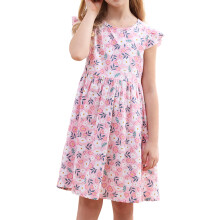 Fashion Girls Dresses Summer Thin New Style Floral Dress Short-sleeved Princess Dress, Sizes 2-10 Years