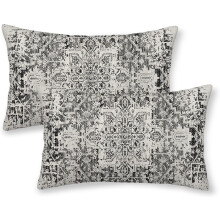 Boho-Kissenbezüge aus Leinen im Ethno-Stil, 12 x 20 Zoll, 2er-Set