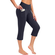 Dames Capri Yoga Leggings Marineblauw Hoge Taille