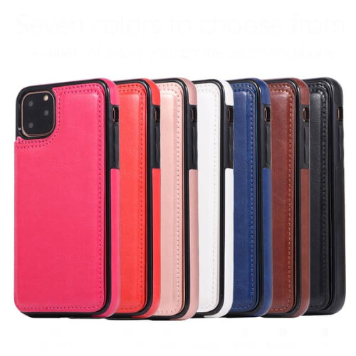 Coque antichoc marron pour iPhone 11 avec emplacement pour carte 2