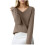 Women's V-Neck Knit Pullover Sweater Long Sleeve 1