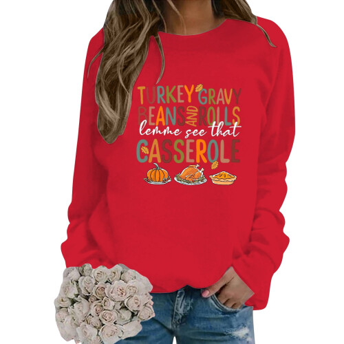 Felpa da donna girocollo a maniche lunghe, casual, pullover