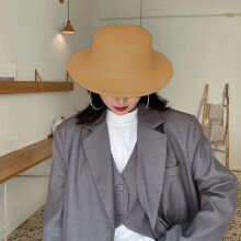 Klassieke vilten fedora hoed met brede rand voor dames