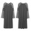 Camicia da notte da donna a maniche raglan con scollo rotondo, lunghezza intera 8