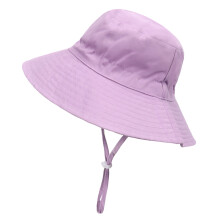 Katoenen bucket hat voor peuters met zonbescherming, paars