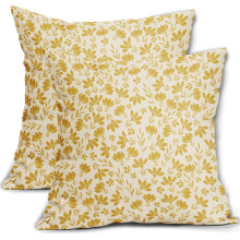 Kissenbezüge mit Blumenmuster, Leinen, 45 x 45 cm, 2er-Set