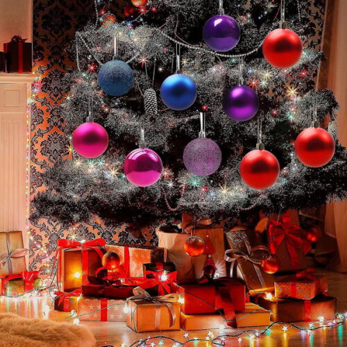 Boules de Noël en nacre orange (24 pièces) 2