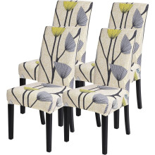 Ensemble de 4 housses de chaise Ă motif pissenlit en spandex