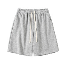 Pantalones cortos deportivos grises lisos de talla grande para hombre, ideales para el verano.