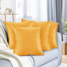 Fluwelen kussenhoes vierkant 24x24 inch oranje 4-pack