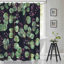 Cortina de ducha de eucalipto acuarela color salvia 72x84 pulgadas