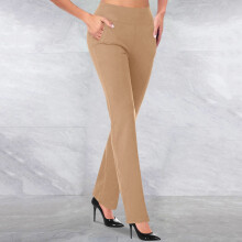 Dames yogabroek met rechte pijpen en hoge taille, kaki