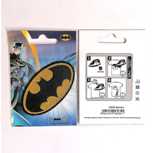 Κεντημένο έμπλαστρο με το λογότυπο του Batman, κίτρινο 5,5x9,5 εκ. 2