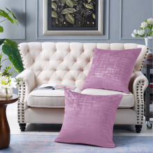 Fluwelen kussenhoezen mauve 26x26 inch, set van 2