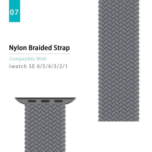 Bracelet élastique gris compatible Apple Watch 38/40/41 mm 2