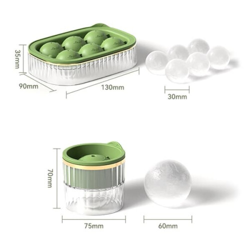 Moule à glaçons sphériques en acier inoxydable, lot de 2 2