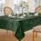 Toalha de mesa de Natal verde-caçador damasco 60x144 polegadas 1