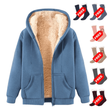 Women's Winter Hoodie Thick Fleece-Lined Zip-Up Jacket