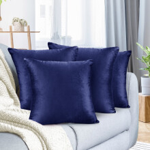 Fluwelen kussenhoes vierkant 18x18 inch koningsblauw 4-pack