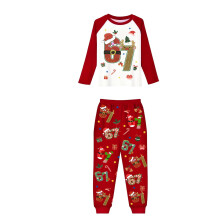 Julepyjamassæt med lange ærmer og festligt print, 2 dele, rød