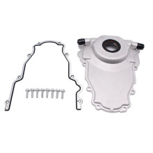 Timing Chain Cover W/ 10AN Turbo Oil Drain Fitting for LS Gen 3 4.8L 5.3L 5.7L 6.0L Engine Timing Cover Gasket Bolts Kit