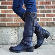 Botas altas hasta la rodilla para mujer UTTOASFAY, tacón bajo, tallas 10-13, otoño.