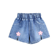 Blauwe denim shorts voor meisjes, maat 4-5 jaar.
