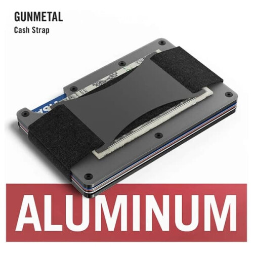 Slank herrepung i aluminium med RFID-funktion, grå 2
