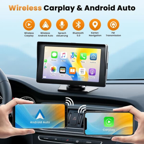 Ασύρματο στερεοφωνικό CarPlay 7 ιντσών με Bluetooth 5.0 1