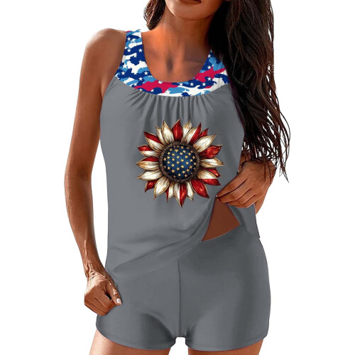 Dames tankini set met Amerikaanse vlag, 2-delig