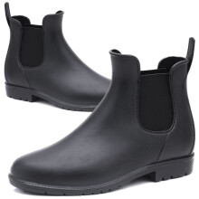 Botas Chelsea femininas impermeáveis para chuva, com solado de borracha antiderrapante.