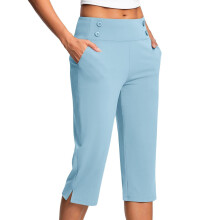 Dambyxor med hög midja, stretch, himmelsblå, S-5XL