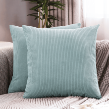 Corduroy sierkussenhoes effen gestreept 24x24 inch (verpakking)