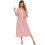 Cappotto da casa da donna a righe con tasche, manica a 3/4, lunghezza intera 1