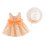 Sommerkleid für Mädchen mit Blumenmuster, Schleife und Stroh 1