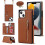 Étui de protection marron pour iPhone 13 Pro Max avec emplacement pour carte 3