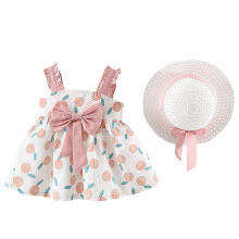 Prinzessinnen-Partykleid-Set mit Strohhut für 6-12 Monate
