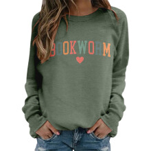Women's printed long sleeve crewneck sweatshirt fleece