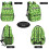 Mochila Minecraft para meninos, verde, com desenho de Creeper e zumbi, 40 cm (16 polegadas). 3