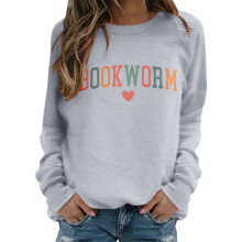 Women's printed long sleeve crewneck sweatshirt fleece