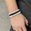 Rhodonit-Quarz-Onyx-Armbandset, 3-teilig 2