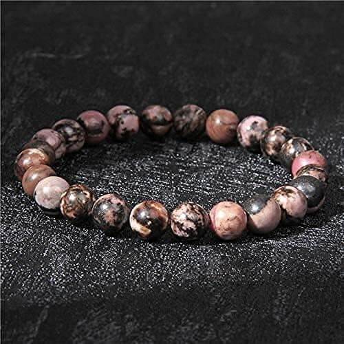 Rhodonit-Quarz-Onyx-Armbandset, 3-teilig 2