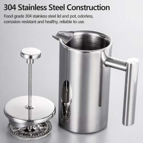 Cafetière à piston en acier inoxydable 1000 ml 2