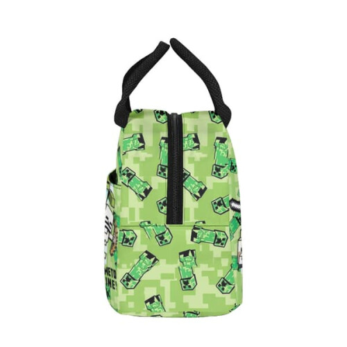 Conjunto de mochila Minecraft3D para crianças com lancheira e 2