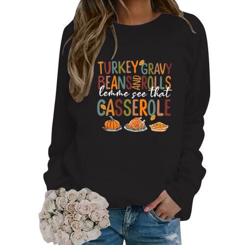 Felpa da donna girocollo a maniche lunghe, casual, pullover