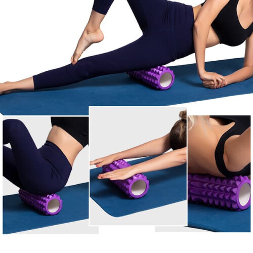 Yogaroller voor rugmassage, 26 cm, roze/rood 1