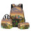Conjunto de mochila Minecraft3D para crianças com lancheira e 7