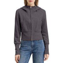 Cardigan con cappuccio da donna per l'autunno, vestibilità aderente, corto