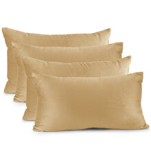 Fluwelen sierkussenhoes rechthoekig zacht goud 12x20 inch
